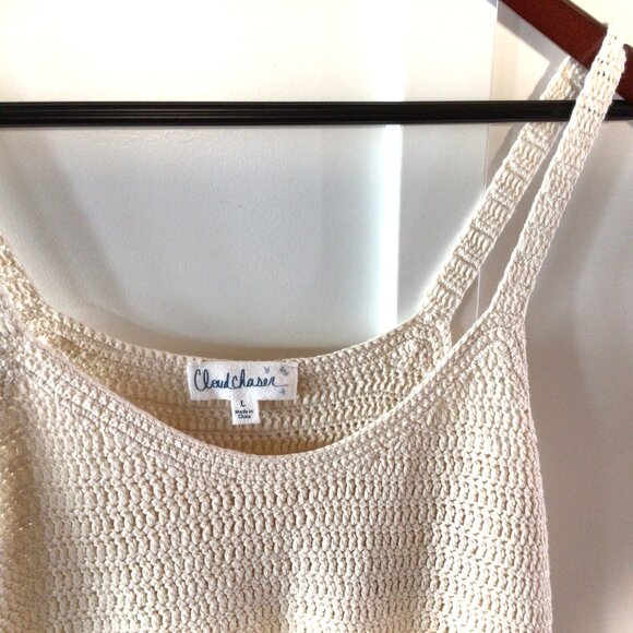 Cloud Chaser Tank Top Knit Fringe Boho Style Crochet - Picture 4 of 7